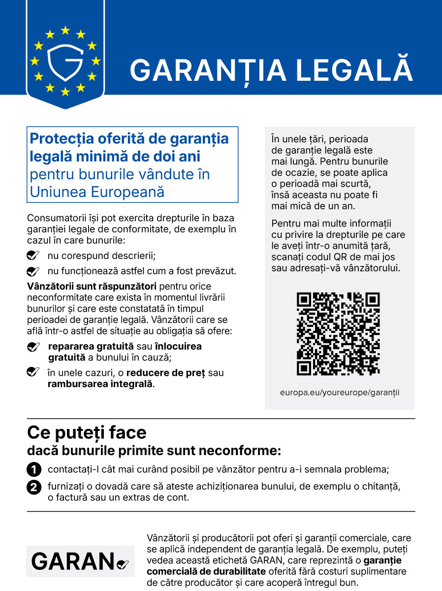 Notificarea armonizată UE privind garanția legală de conformitate