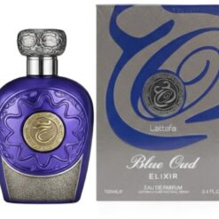 lattafa blue oud elixir edp 100ml parfum barbati fresh citric ambroxan lemnos
