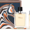 set cadou Terre d Hermes Pure Parfum barbati 3 piese parfum 75ml gel de dus 40ml miniatura parfum 15ml set premium Hermes cadou barbati