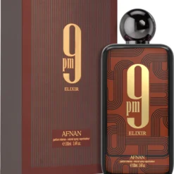 9PM Elixir by Afnan 100ml extract de parfum unisex nucsoara cardamom elemi lavandin piele labdanum patchouli vanilie