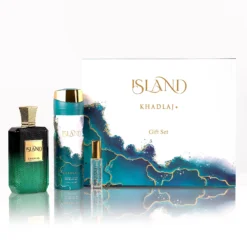 Set Cadou Island By Khadlaj, Barbati, Extract de Parfum 100ml, Body Spray 200ml, Extract de Parfum 10ml
