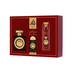 Set Cadou Nebras by Lattafa, Unisex, Apa de Parfum 100ml, Apa de Parfum 20ml, Deodorant Spray 200ml
