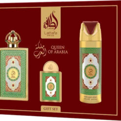 Set Cadou Queen Of Arabia by Lattafa, Femei, Apa de Parfum 100ml, Apa de Parfum 20ml, Deodorant Spray 200ml