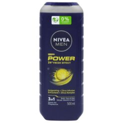 gel de dus Nivea Men Power Refresh 500ml pentru barbati gel revigorant cu citrice pentru corp fata si par efect de prospetime 24 ore