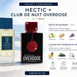 pachet extract de parfum hectic bujairami club de nuit overdose armaf 2x100ml parfum fresh citric fructat inspiratie aventus aventus absolu persistent proiectie puternica