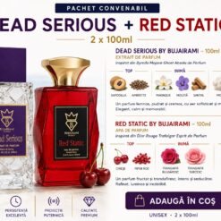Extract de Parfum Dead Serious + Apa de Parfum Red Static by Bujairami, Unisex, 2 x 100ml
