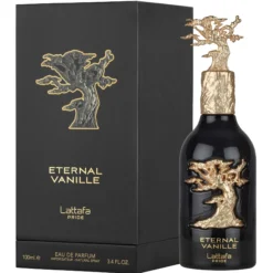 Eternal Vanille by Lattafa 100ml apa de parfum unisex mure cacao vanilla caviar tonka benzoin cedru akigalawood mosc