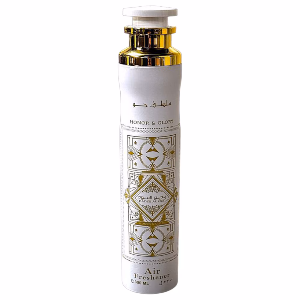 Spray de camera Badee Al Oud Honor and Glory by Lattafa 300ml ananas brulee scortisoara vanilie cashmeran santal