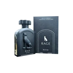 Rage by Rave 100ml apa de parfum unisex mar menta lavanda scortisoara vanilie balsam de Peru cedru lemn de guaiac
