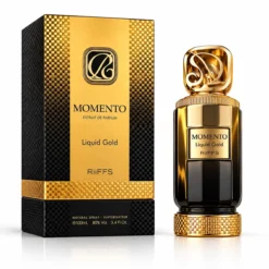 Momento Liquid Gold by Riiffs 100ml extrait de parfum unisex sofran zahar mandarina tonka trandafir de Damasc oud caramel amberwood